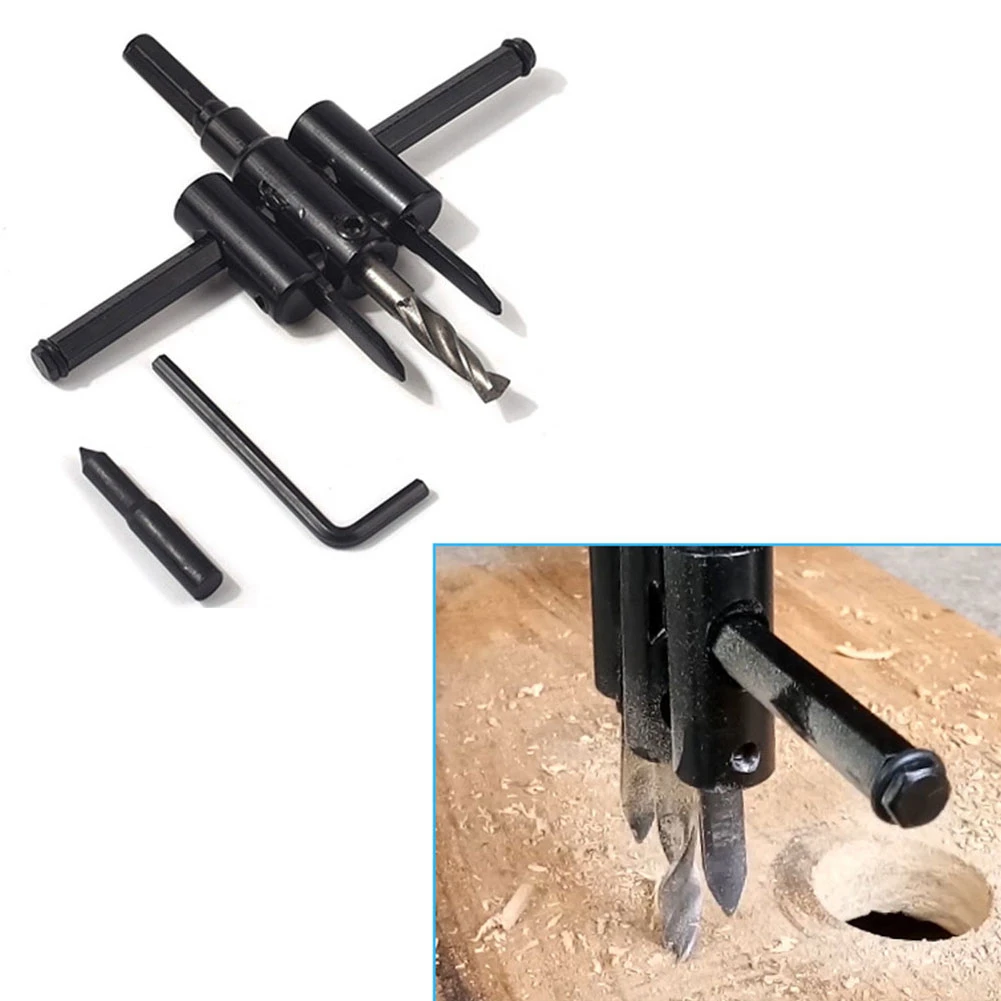 

Cutter 20mm-200mm Drill Bit Alloy Adjustable Circle Hole Cutter Set with Wood Hole Saw Metal Drill Bit Tools for Woodworking