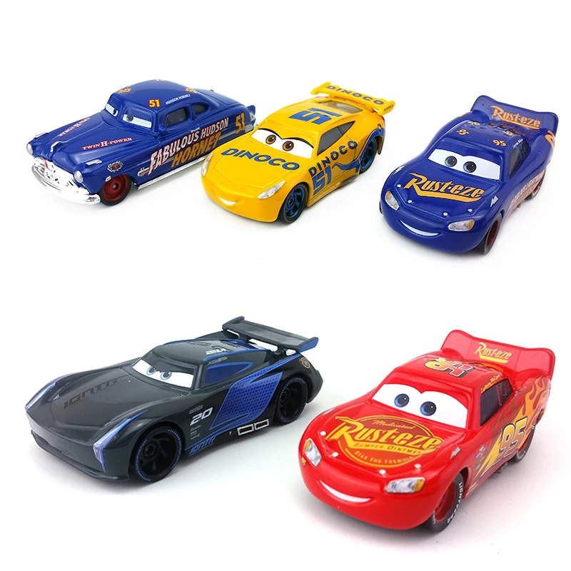 Disney Pixar Cars 3 Lightning McQueen Mater Jackson Storm Cruz sherif Lizzie 1:55 литая металлическая модель