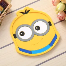 

BPLittle yellow man Pcs Silicone Dining Table Placemat Coaster Kitchen Accessories Mat Cup Bar Mug Cartoon Animal Totoro FK-CZD