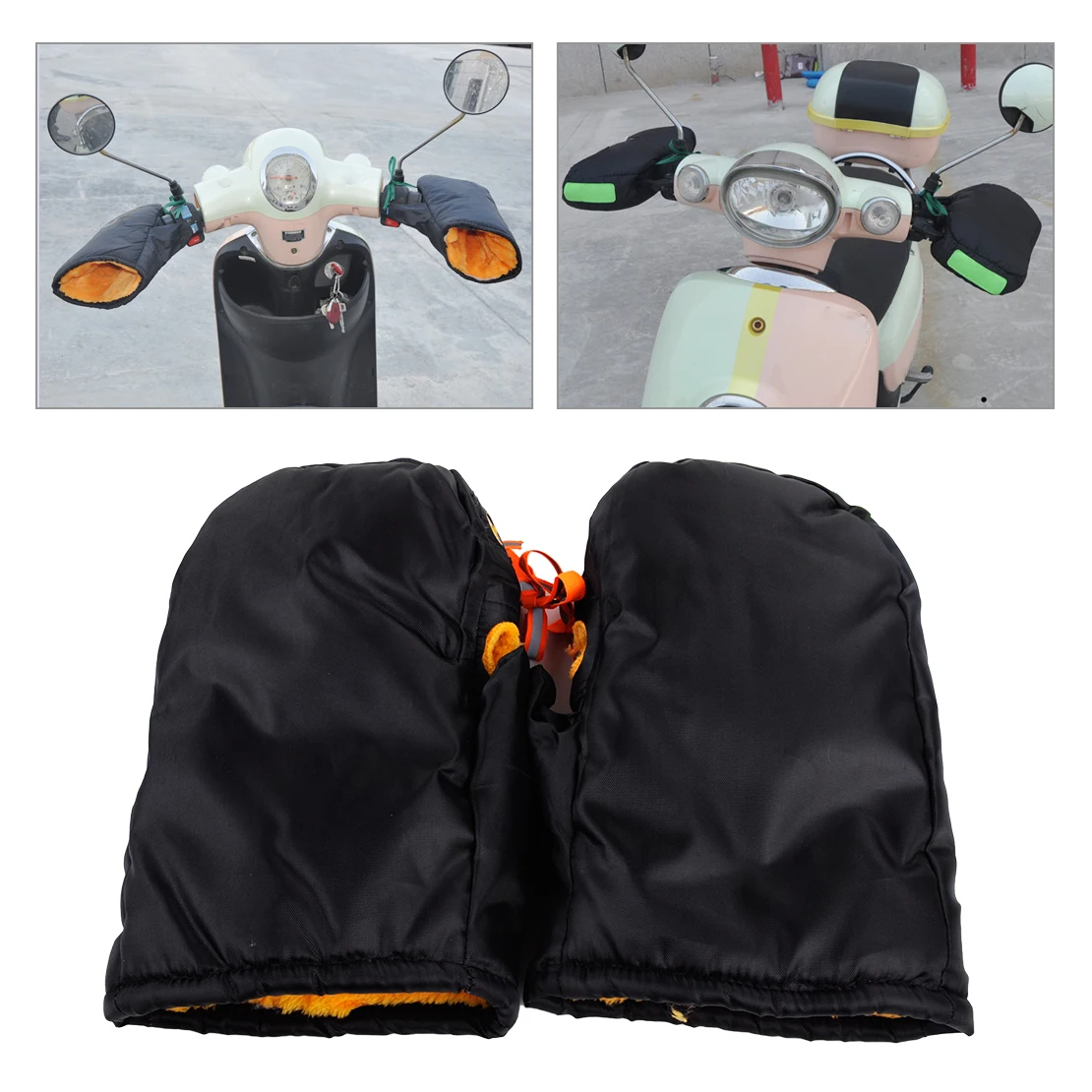 DWCX 1 Pair of Mitts Thermal Waterproof Motorcycle Grip HandleBar Muffs