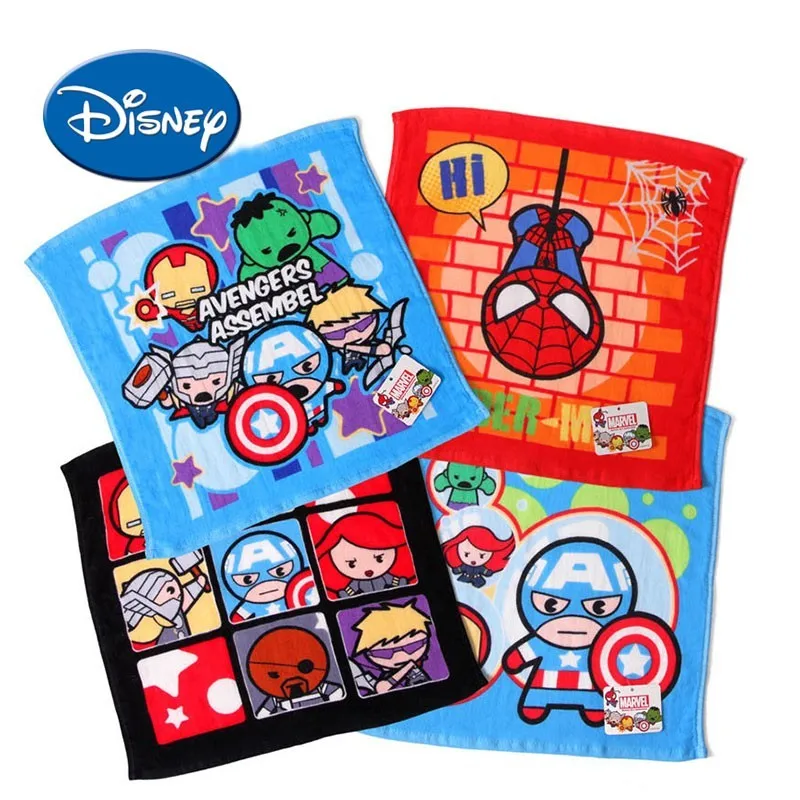 

Disney Kids Marvel Pure Cotton Towel Square Towel Baby Skin-friendly Kerchief Hand towel For Children gifts gift 34x34cm