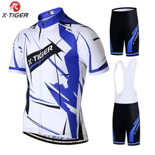 X-TIGER Лето Велоспорт Джерси комплект дышащий короткий рукав Велоспорт Комплект ropa ciclismo мужская одежда для велосипеда MTB велосипед Велоспорт Комплект