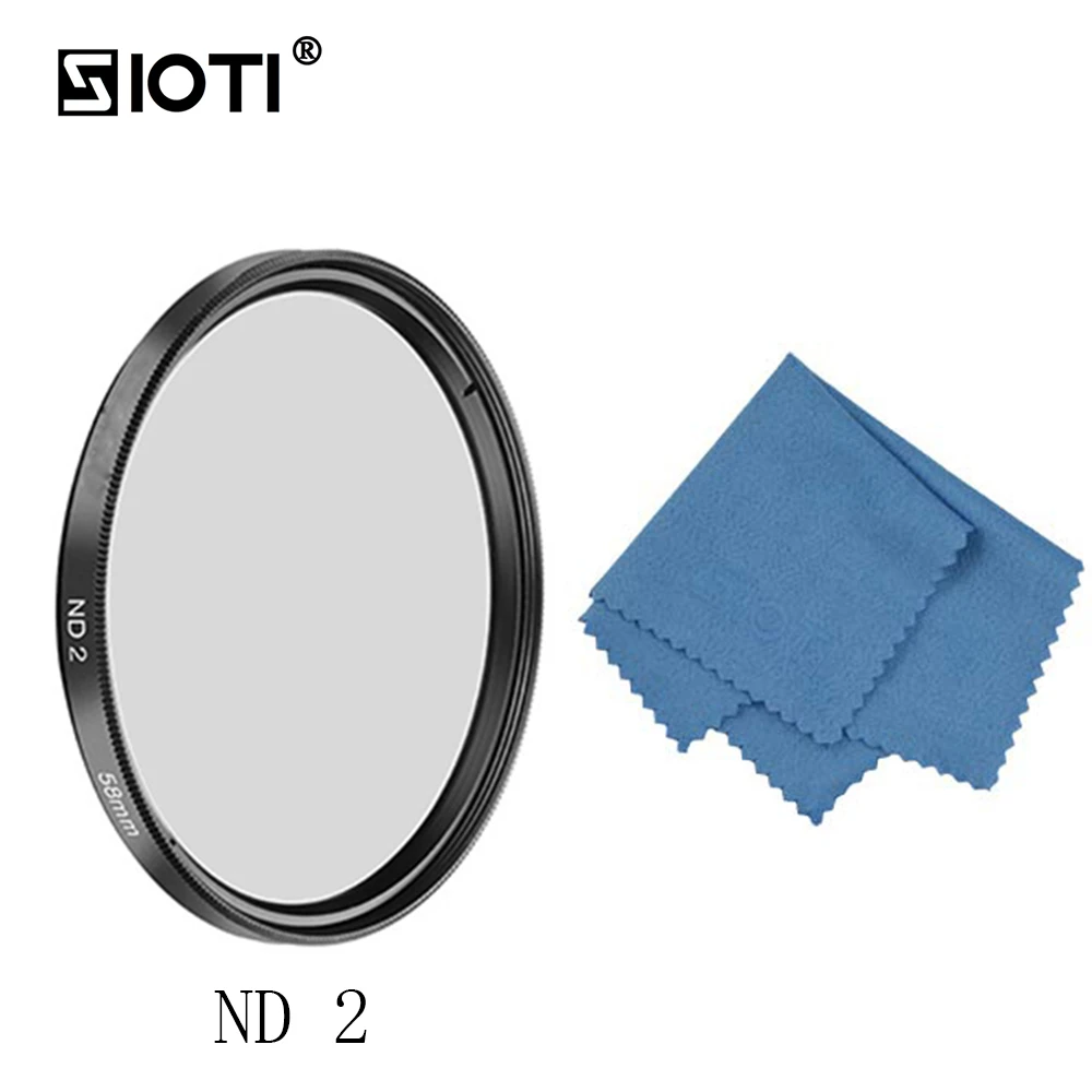 

SIOTI 62/67/72/77/82MM ND2/ND4/ND8 Camera Filter with Cleaning Cloth for Canon for Nikon for Sony for DSLR Camera Lens