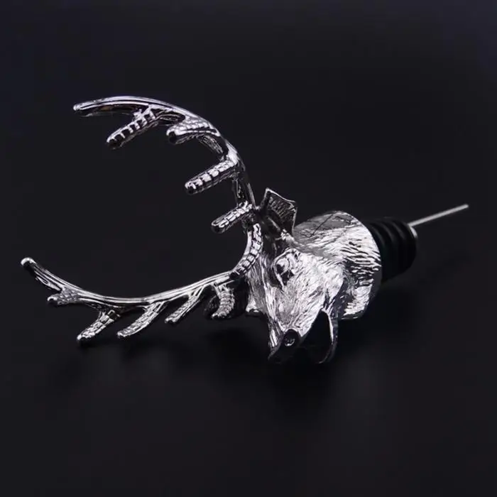 Creativity 118x80mm Alloy Deer Stag Head Wine Pourer Wine Bottle Stoppers Aerators Bar Tools E2S Creativity 118x80mm Alloy Deer Stag Head Wine Pourer Wine Bottle Stoppers Aerators Bar Tools E2S