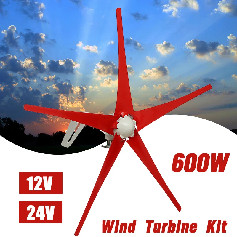 

Wind Generator+Controller 800W 12V 24V 5 Nylon Fiber Blade Horizontal Home Wind Turbines Power Energy Turbines Charge