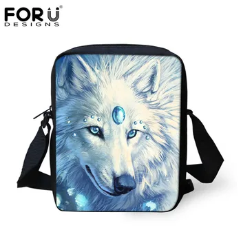 

FORUDESIGNS Small Messenger Bags for Kids Boys Cool 3D Animal Wolf Prints Children Mini Crossbody Bag Kids Baby Mochilas Escolar
