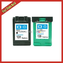 2 шт. для HP 131 135 Картриджи с чернилами для HP deskjet 460 5743 5940 5943 6843 6940 Photosmart 2573 2613 8753 psc 1600 1613 2350 2355