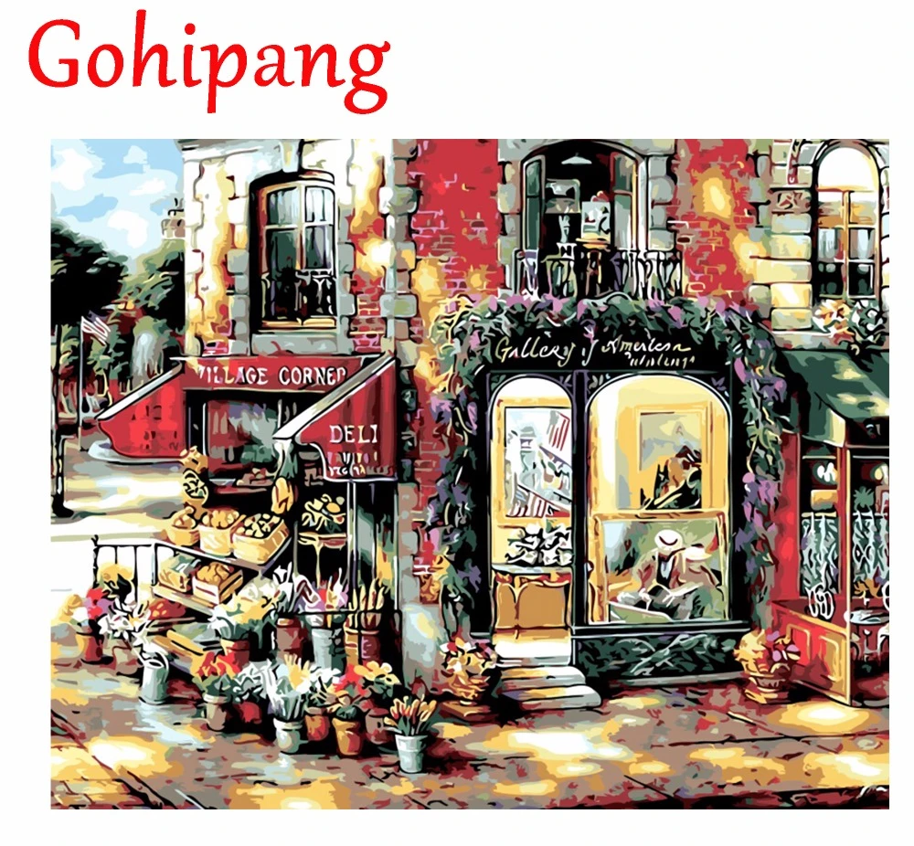 Vintage Europe Street Diy Painting By Numbers Kits Coloring Painting By Numbers Acrylic Paint On Canvas For Home Painting Diy Painting Colorpainting On Number Aliexpress