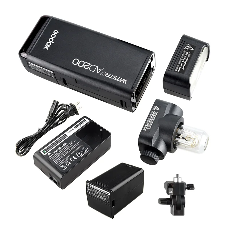 Godox AD200 эксклюзивная карманная вспышка с GN52 GN60 200 W Мощность 2,4G Беспроводной X Системы ttl вспышка для фотокамер Speedlite HSS 1/8000 s с 2900 мА/ч, литий Батарея