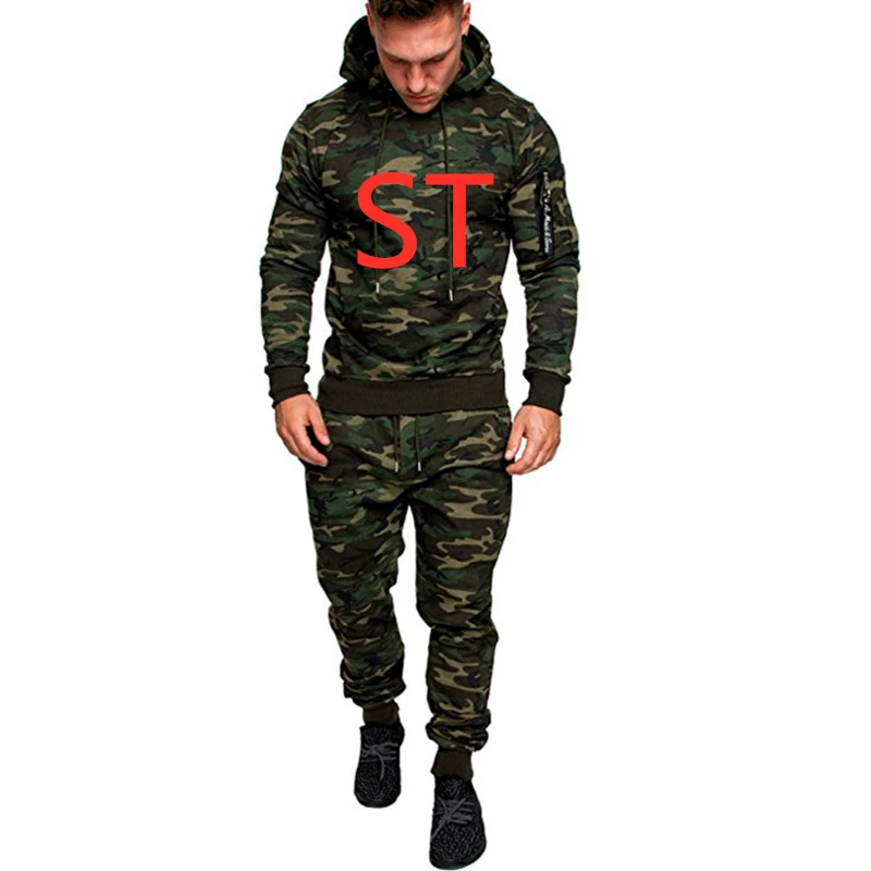 ST Мода для Для Мужчин's Customn любой логотип Весна пальто полный Спортивная костюмы комплекты ман пуловер с капюшоном узкие штаны спортивный