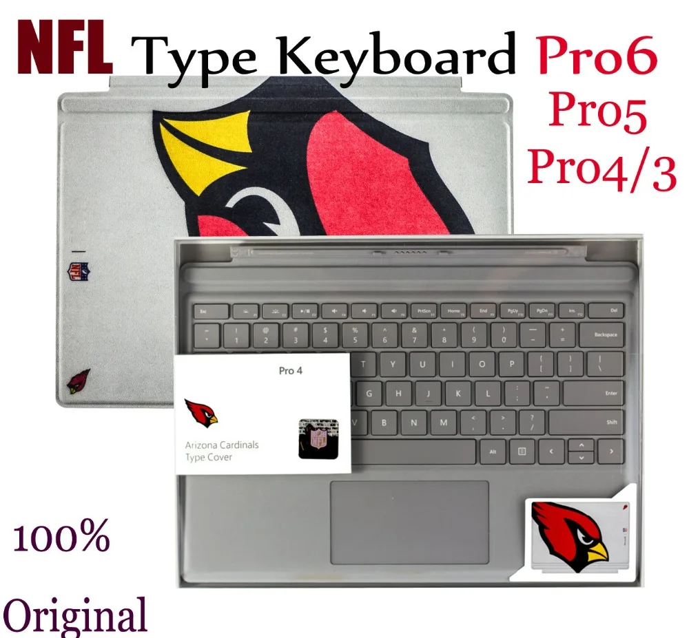 

WEIDA Original For Microsoft Surface Pro 3 Keyboard pro 4 pro5 pro6 Bluetooth Pro3 Arizona Cardinals Type Cover NFL Fan Offer