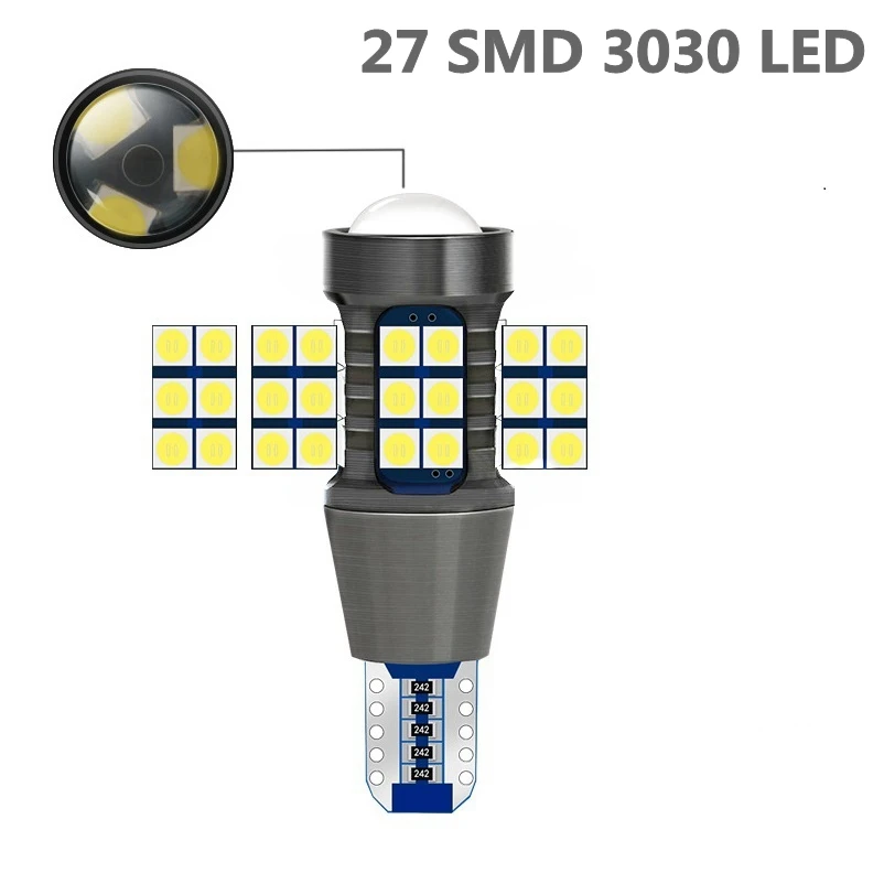 2 шт. T15 W16W супер яркий 1600LM 3030 светодиодный CANBUS без OBC ошибки Авто резервный задний