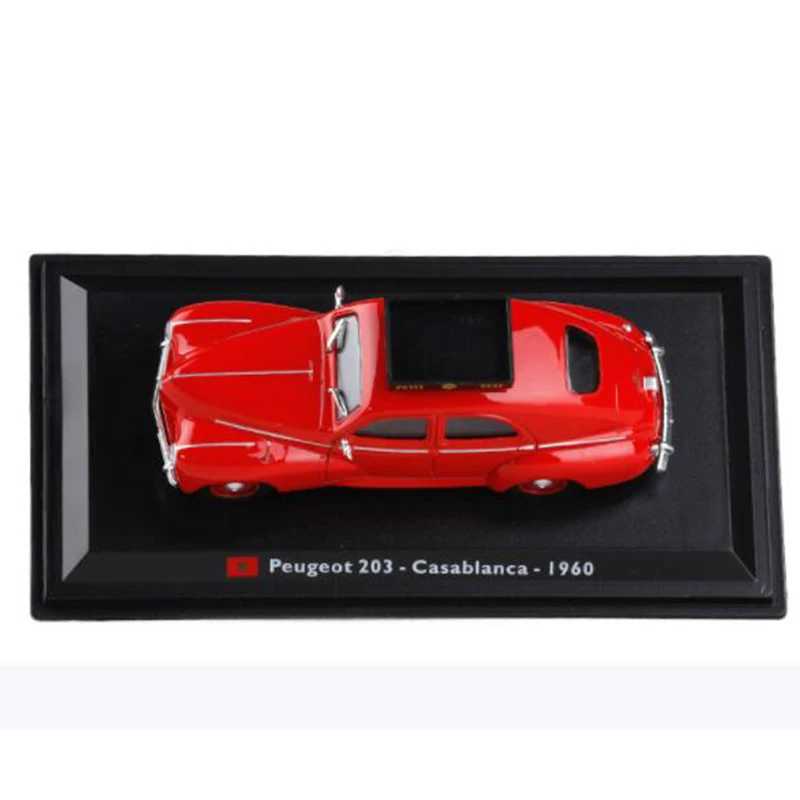 Красный цвет 1:43 Масштаб металлический сплав классический peugeot 203 casablanca 1960 такси модель автомобиля литые автомобили игрушки F коллекция