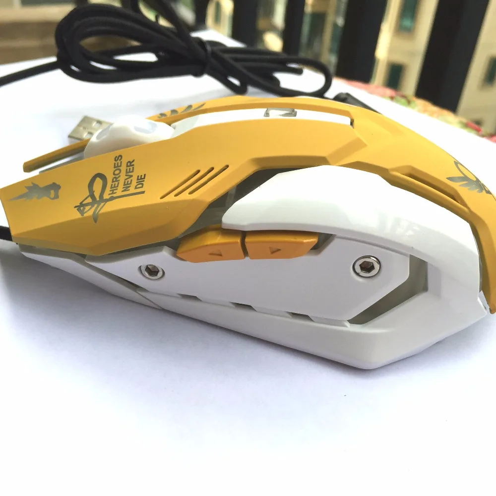 6 кнопок, игровая дышащая светодиодная мышь с подсветкой, D. VA Reaper, проводная USB компьютерная мышь для ПК и Mac, геймеров Overwatch