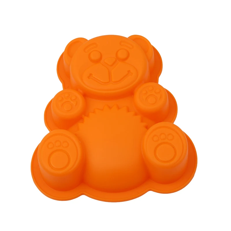 17*15,5*3 см Медведь Форма 3D силиконовая форма для торта мультфильм жаропрочные Инструменты для выпечки чайник Форма для выпечки торта DlY шоколадная форма - Цвет: Цвет: желтый