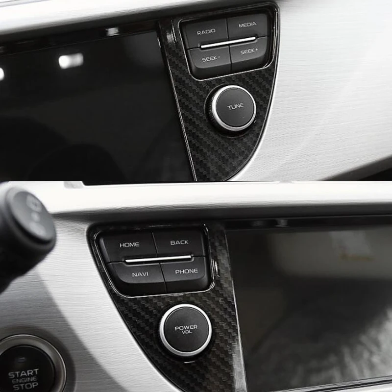 

For Geely Atlas 2016 2017 2018 ABS Carbon fibre Car Screen Switch Button Frame Panel Cover Trim car styling Accessories 2pcs