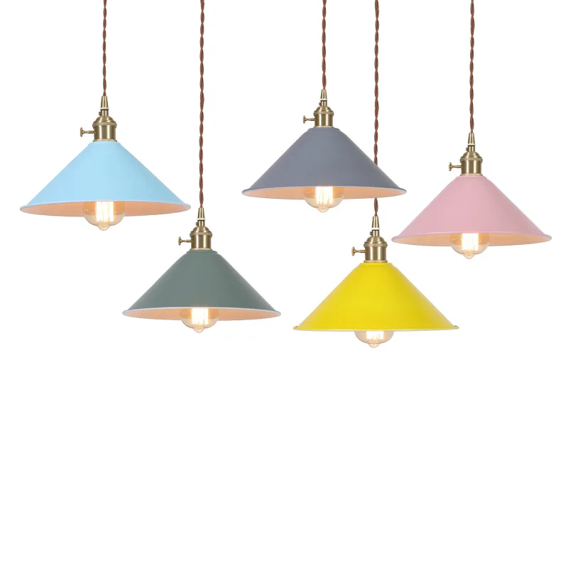 

Nordic macaron chandelier lamp shade creative personality restaurant study bar cafe simple modern single head chandelier