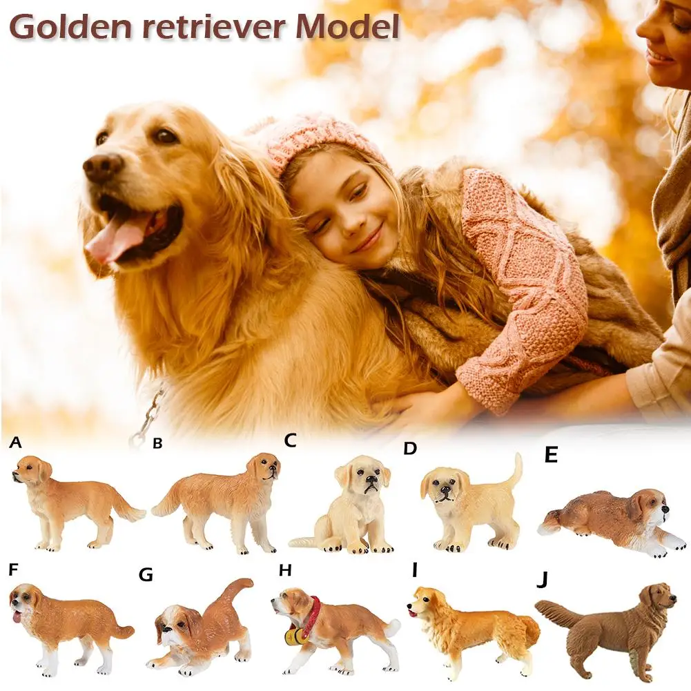 

1PC Golden Retriever Model Sculpture Toy Dog Gifts Cute Lifelike Animal Model Figure Toy Figurine Home Decor