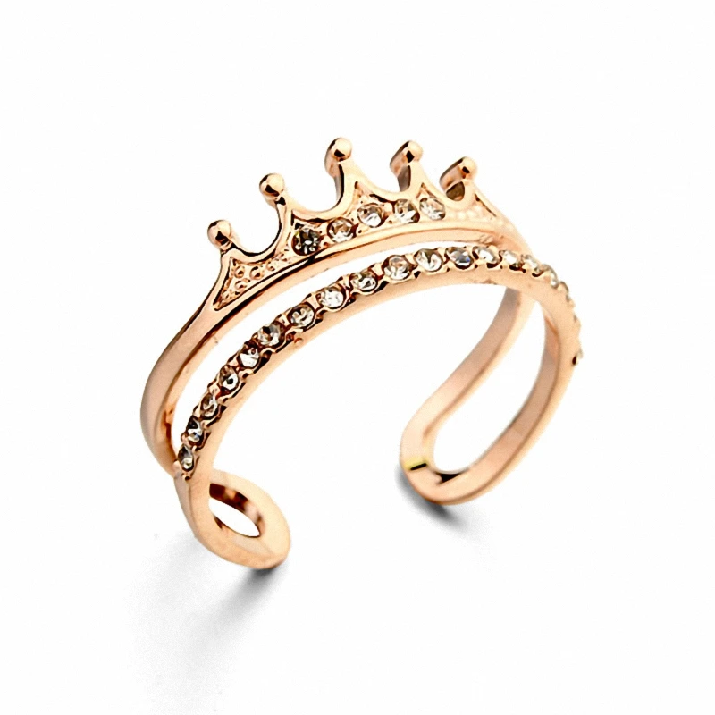 

Brand TracysWing Austrian Crystals Crown Rings for Women Enviromental Anti Allergies Th-RG96881