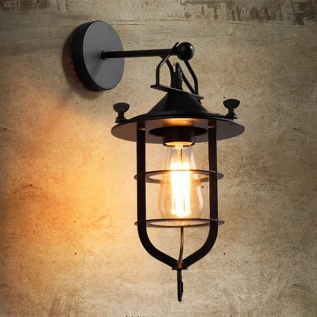 Vintage Iron American Wall Lamp Modern Black Wall Lights For Bedroom ... Vintage Iron American Wall Lamp Modern Black Wall Lights For Bedroom ...