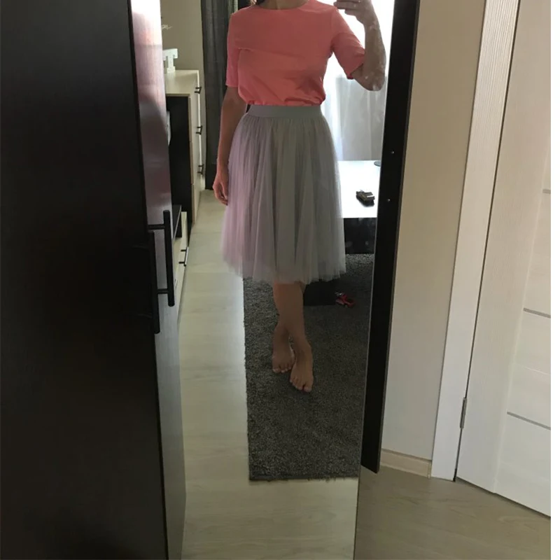 TIGENA Midi Pleated Tulle Skirt Women 2019 Summer A-line High Waist Knee Length Tutu Skirt Female School Sun tiulowa spodnica TIGENA Midi Pleated Tulle Skirt Women 2019 Summer A-line High Waist Knee Length Tutu Skirt Female School Sun tiulowa spodnica