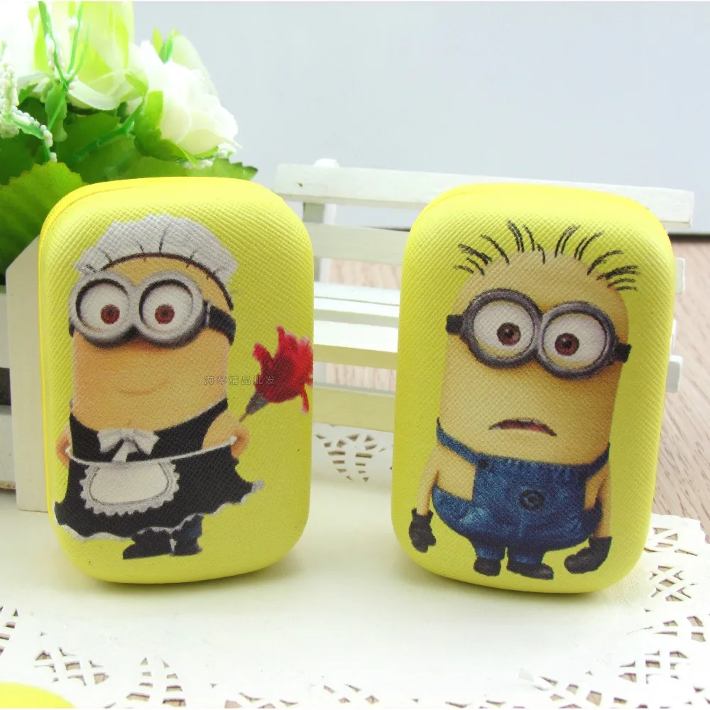 

LIUSVENTINA cute Despicable Me Minions leather box contact lens case lenses container