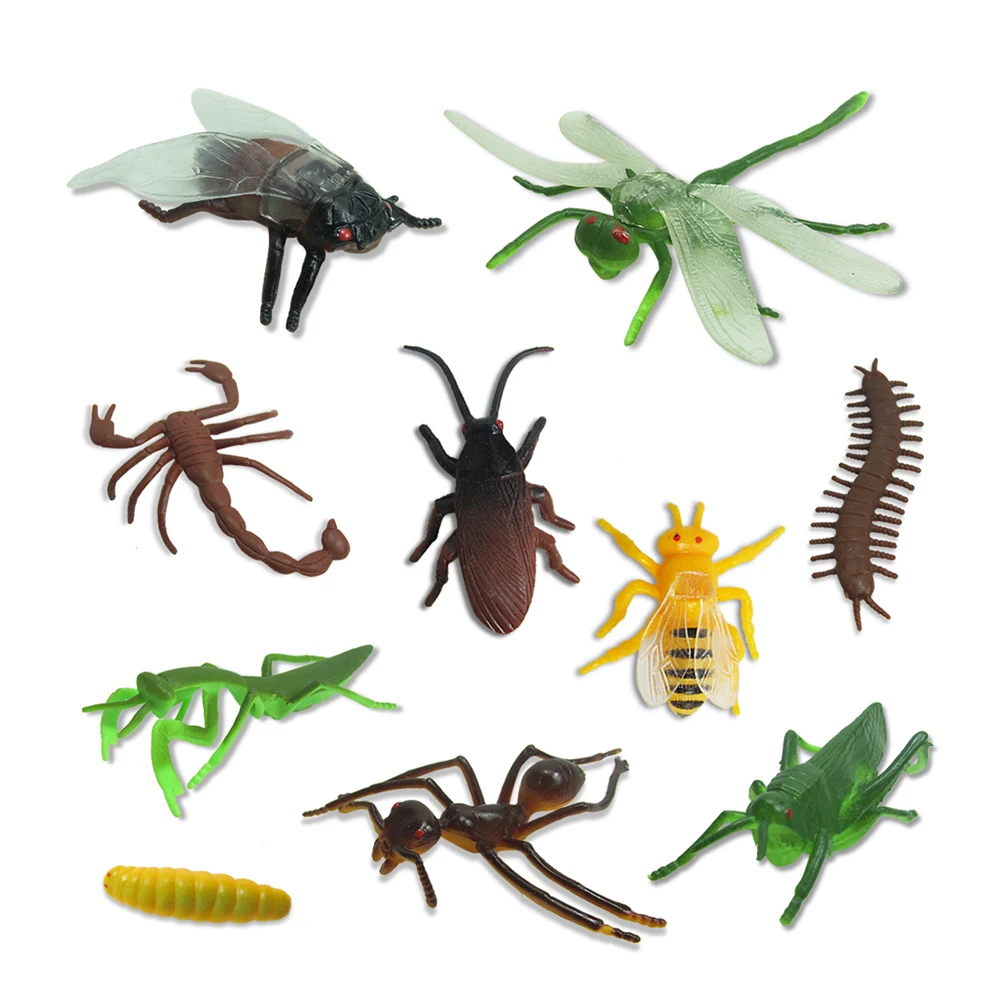 10PCS/Set Insect Model Butterfly Snake Ocean Animal Toys Plastic Simulation Insect Animal Educational Toy For Kids To Learn