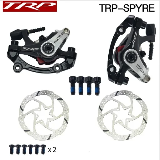 

TRP Spyre Alloy Mechanical Disc Brake Caliper SPYRE calipers Front / Rear / Pair w/ or w/o 160mm Rotor with Adapter Screws ROAD
