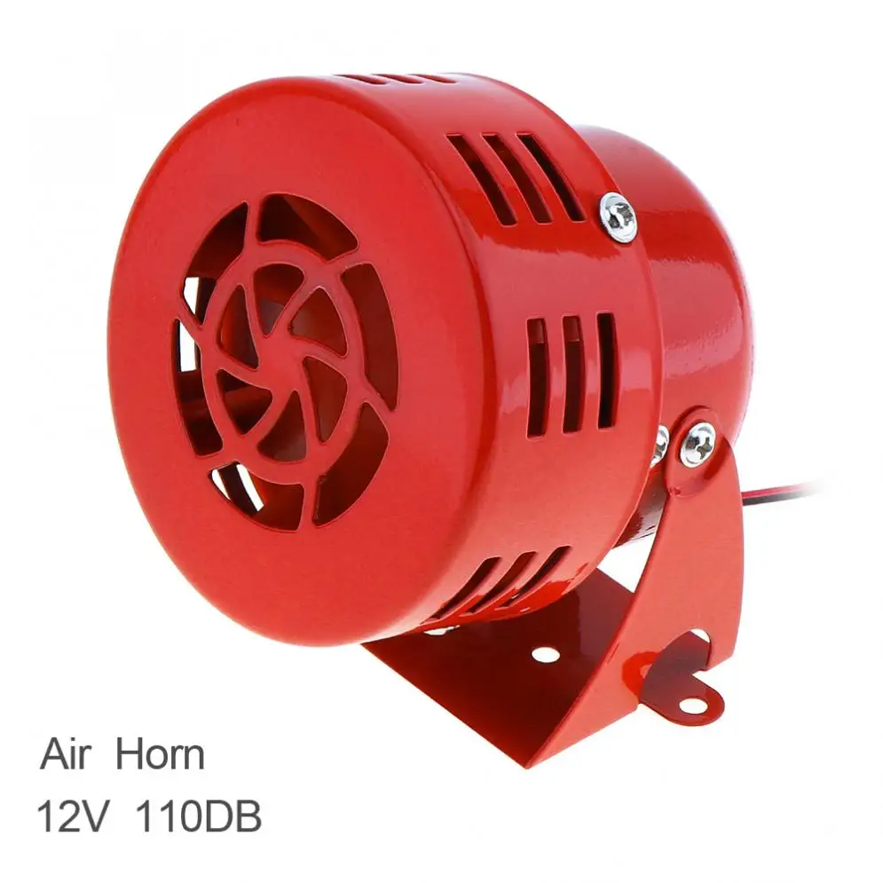 12 Volt Motor Driven Black Air Raid Siren Horn Police Fire Alarm Car Truck loud