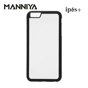 

MANNIYA for iphone 6 plus 6s plus 2D Sublimation Blank rubber TPU+PC Case with Aluminum Inserts and glue 10pcs/lot