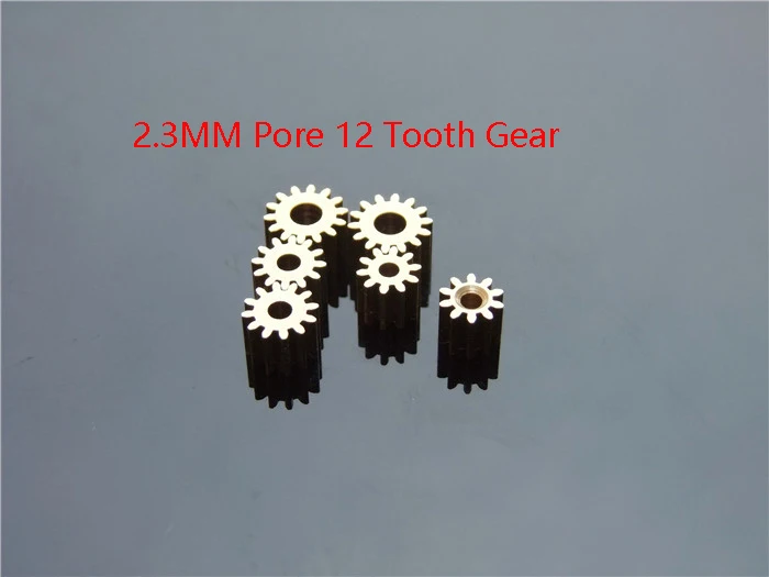 

5pcs/lot 2.3MM Pore 12 Tooth Brass Gear Motor Shaft Gear Metal Gear Toys Accessories