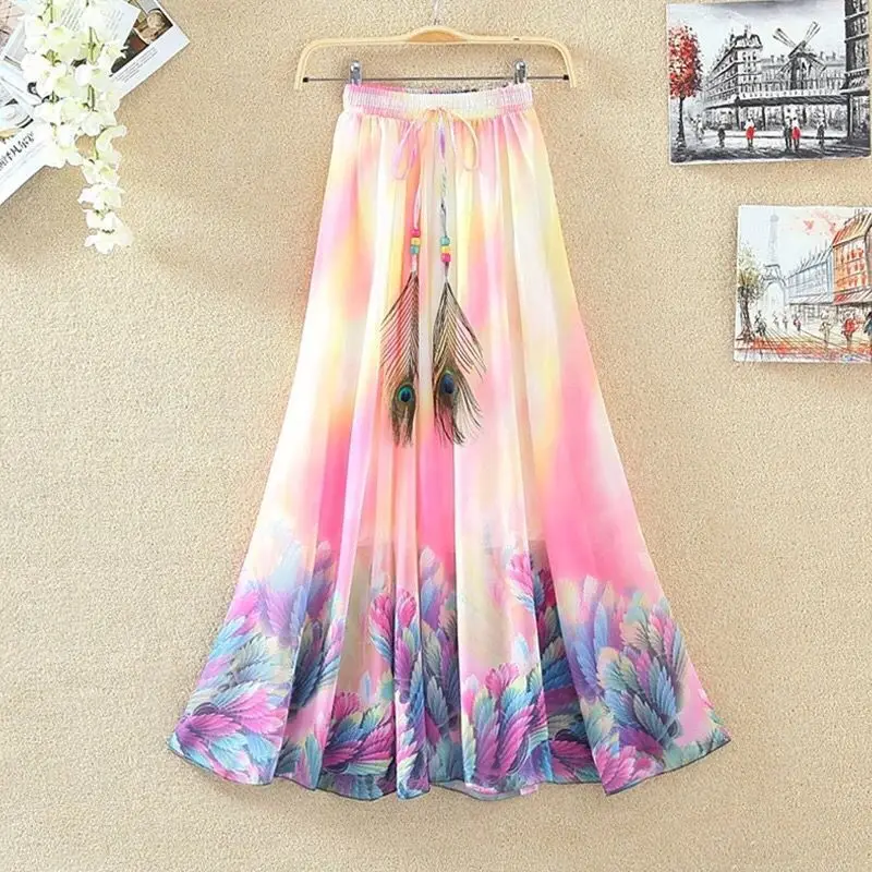 2018-Vintage-Maxi-Skirts-Women-Solid-Boho-Chiffon-Saia-Longa-Summer-Vestidos-Tulle-Casual-Bohemian-Long_Style Two