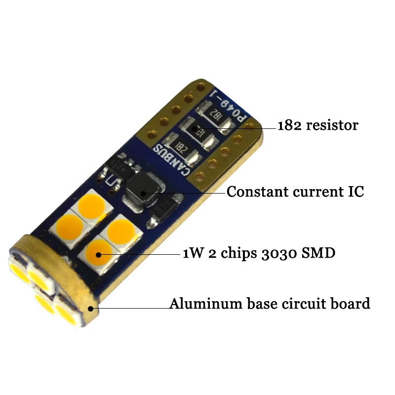 10 шт. W5W светодиодный светильник canbus T10 12 smd 3030 без ошибок автомобильная лампа Поворотная сторона номерного знака светильник для багажника габаритные огни Белый Красный Янтарный