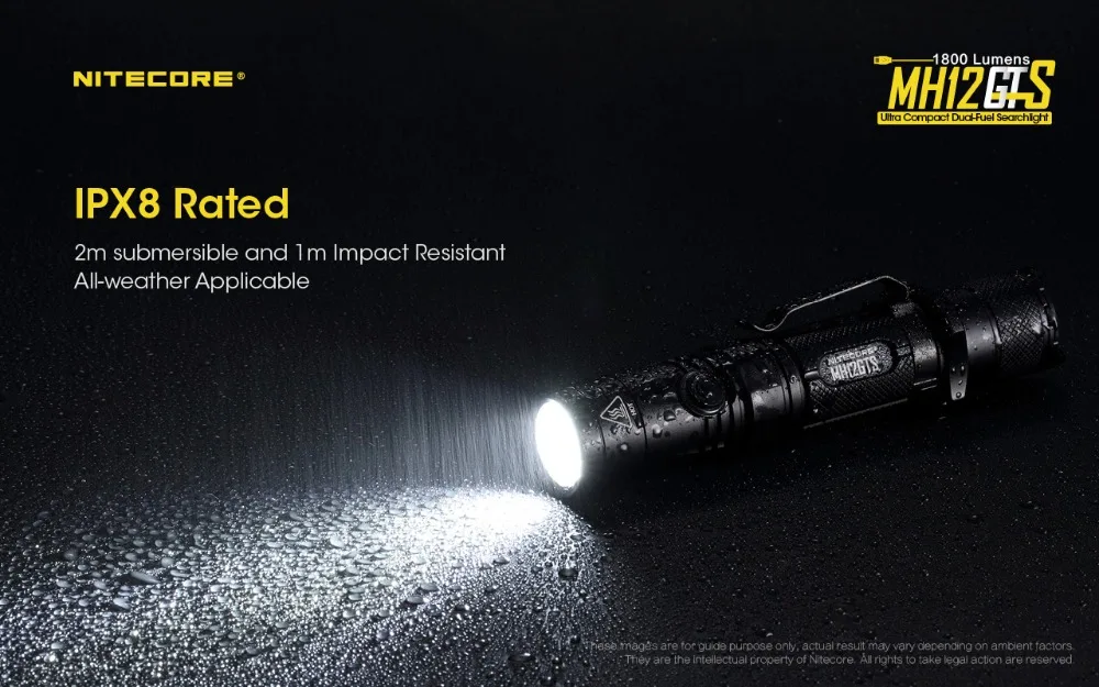 Nitecore MH12GTS 1800 люмен Long бросок USB Перезаряжаемые фонарик с высокой производительностью Батарея и NITECORE NFR25 фильтр