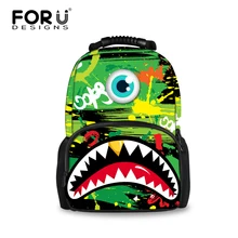 FORUDESIGNS Women Backpack for Teenager Boys Bagpack 3D Monster Shark Emoji Printing Backpacks Fashion College Laptop Back Pack