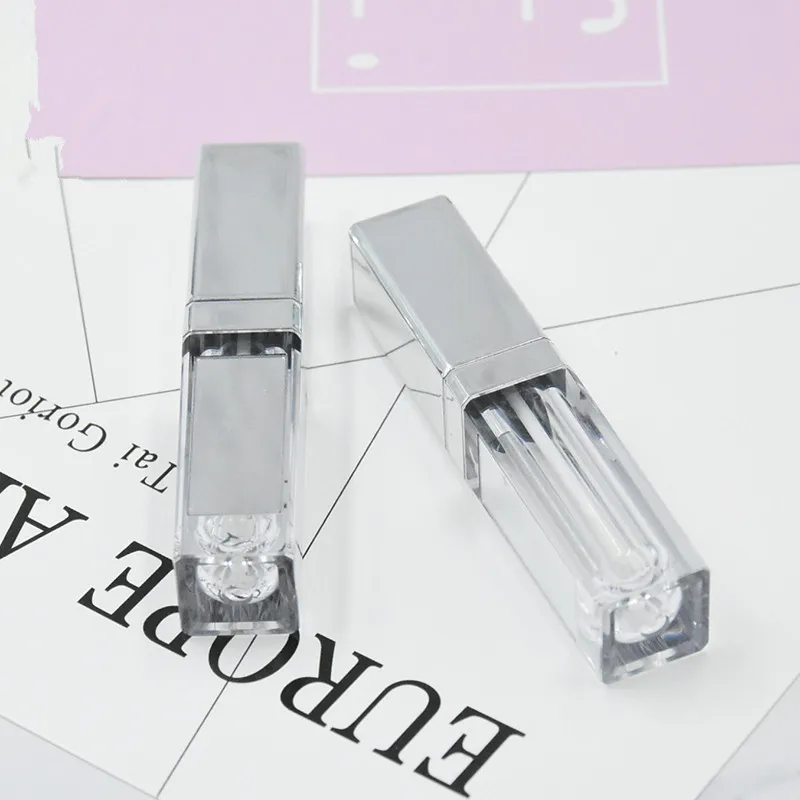 Containers com Escova Praça Vazio Claro Cosméticos Lip Gloss Tubes Make up Balm Creme Rímel Lipliner Recarga Garrafas 4 ml 7 Beleza e saúde