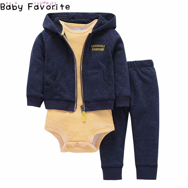 

Baby Favorite Newborn Baby Girl Clothes Sets 3 Pcs/Lot Warm Spring New Arrival Boy Clothes sets Cute Cartoon Pattern 2018 bebek