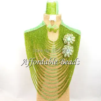 

Long Style African Beaded Jewelry Handmade Costume African Jewelry Sets Free Shipping ABW089