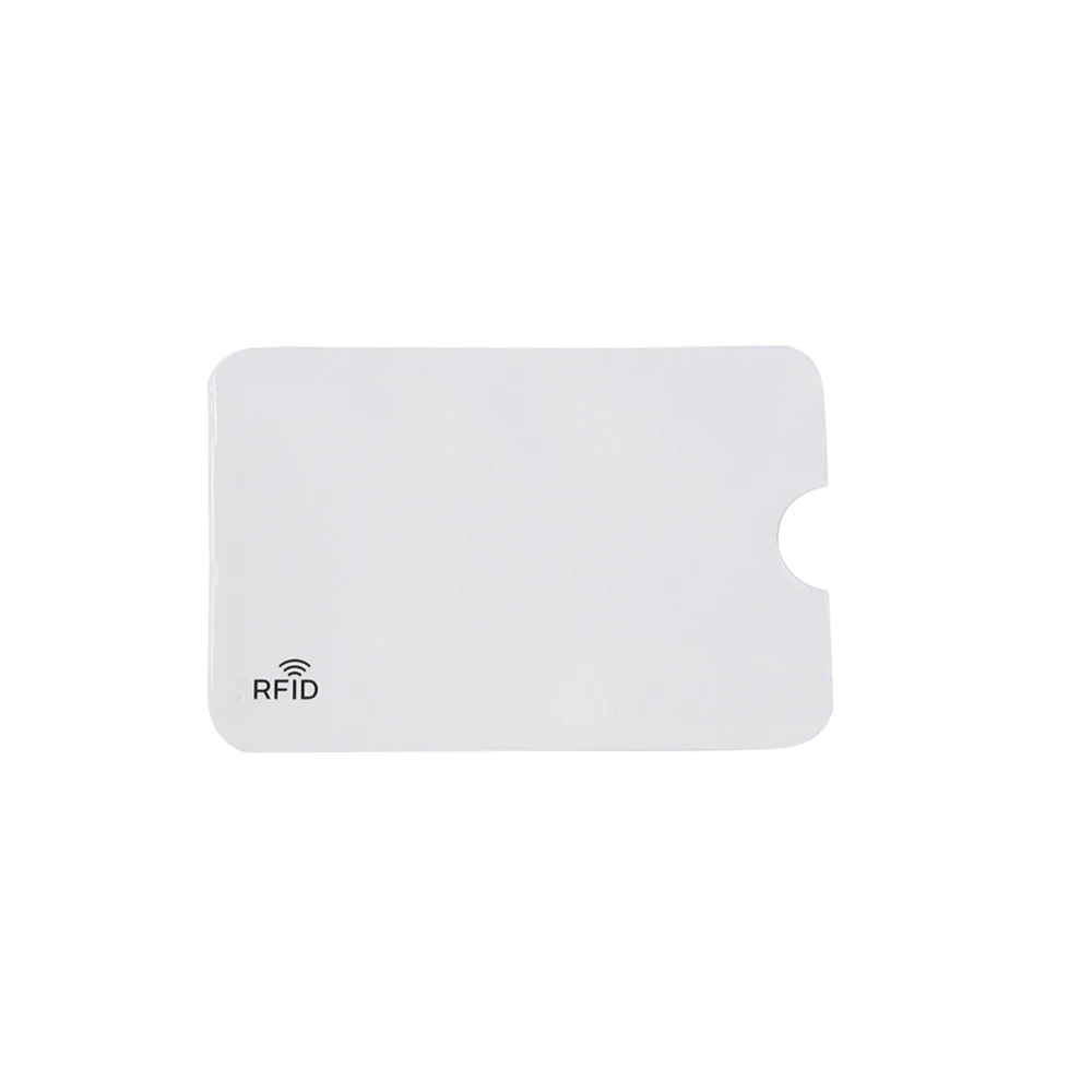 10 шт./лот защита от кражи для RFID кредитный держатель для карт защитный чехол алюминиевый чехол для банковских карт - Цвет: Белый
