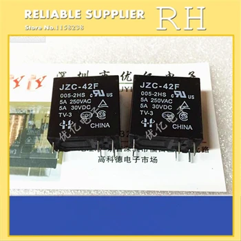 

10PCS/lot Power relay JZC-42F HF42F-005-2HS HF42F-012-2HS HF42F-024-2HS 5A250VAC 6PIN 2 group normally open