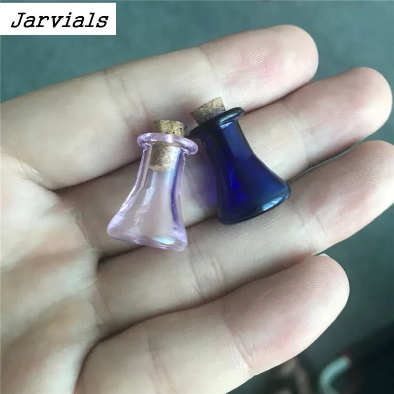 Mini Glass Color Flask Bottles Cute Bottles with Cork Little Flat Bottom Winebottle Tiny Jars Vials Mix 7Colors glass bottles mini glass bottles