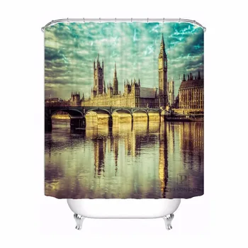 

CustomTower Bridge of London@01 Fabric Bath Curtain Bathroom Mildewproof Waterproof Polyester Shower Curtain#180417-02-117
