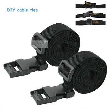 

2pcs Wholesale ties 25mm*1.5M black cable tape Nylon Reusable Cable Ties cargo stap with buckle fix tighten cable fastener