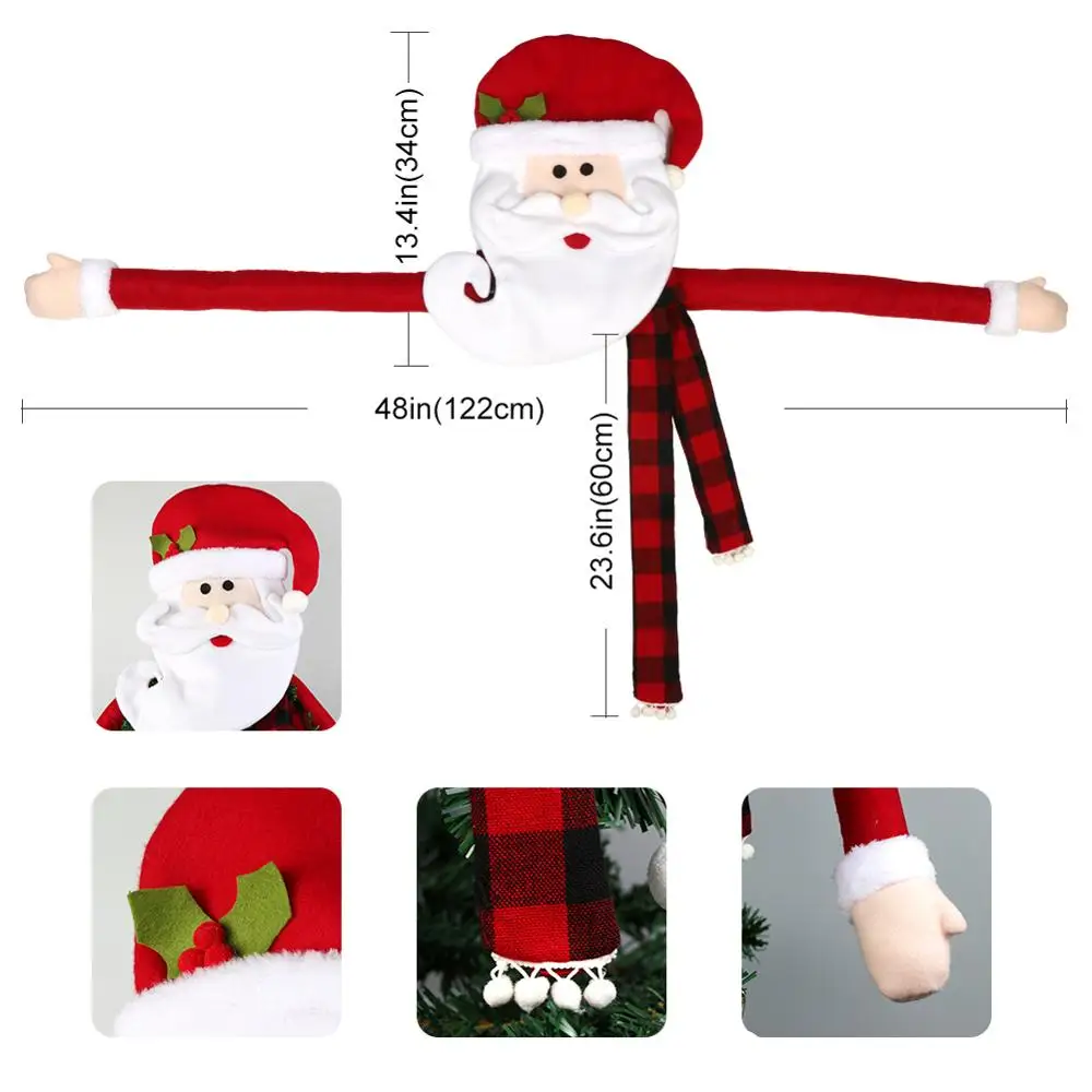 Теплая Рождественская елка большого размера, украшение Санта-Клауса, оленя, снеговика, Рождественская елка для дома, наружная Новогодняя продукция - Цвет: Santa Claus