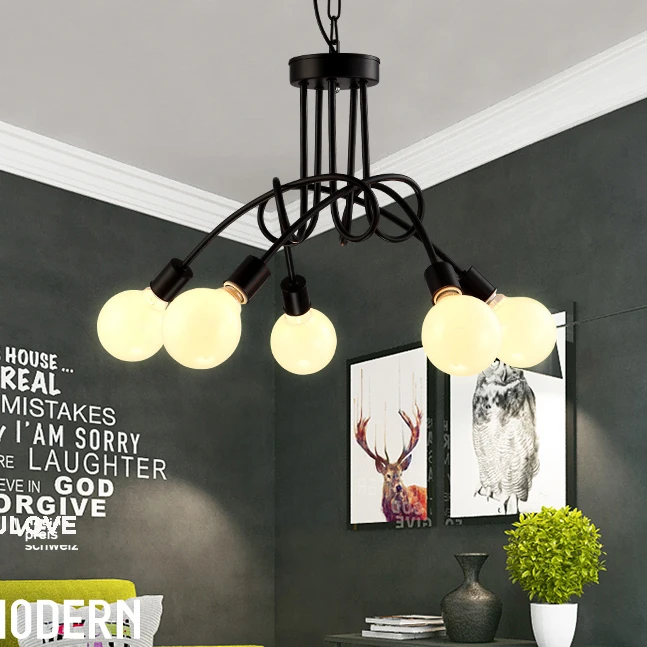

American Tree Branches Ceiling Lights Fixture Nordic Black Country Ceiling Lamps Home Indoor Lighting Foyer Bedroom Lamp D62cm