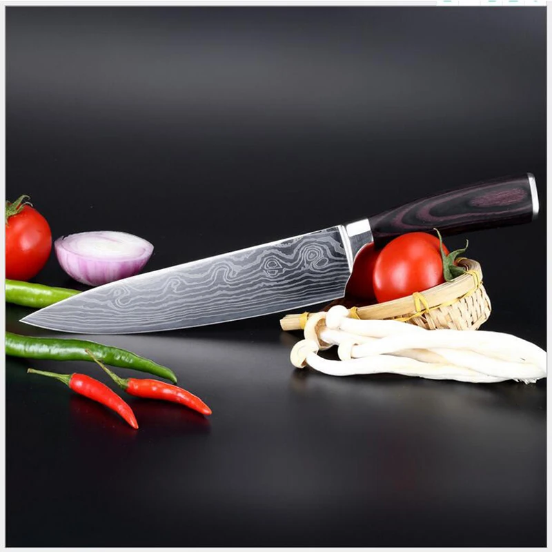 RSCHEF 8 дюймовый поварский Ножи 7cr17Mov Куто кухни faca de cozinha clever режущий инструмент