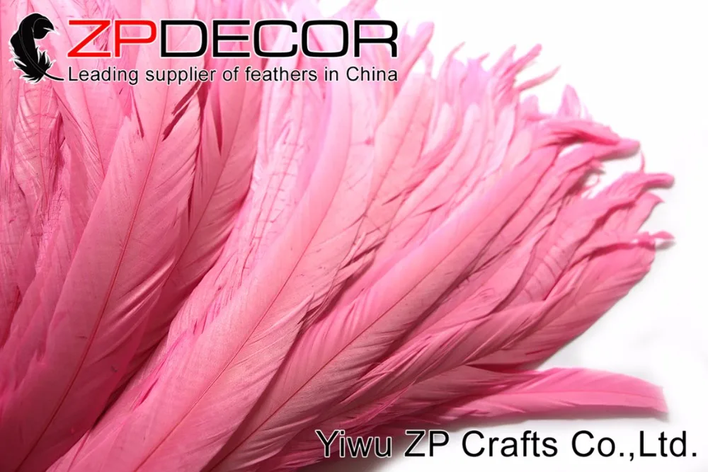 35-40cm fully dye rooster tail feathers pink (5)