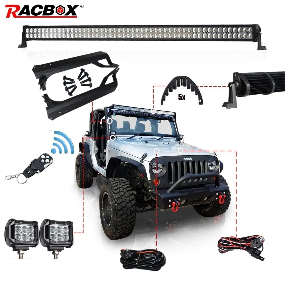 RACBOX 50 дюймов 288 Вт светильник ная световая панель 2x18 прожектор 1 x Крепление на