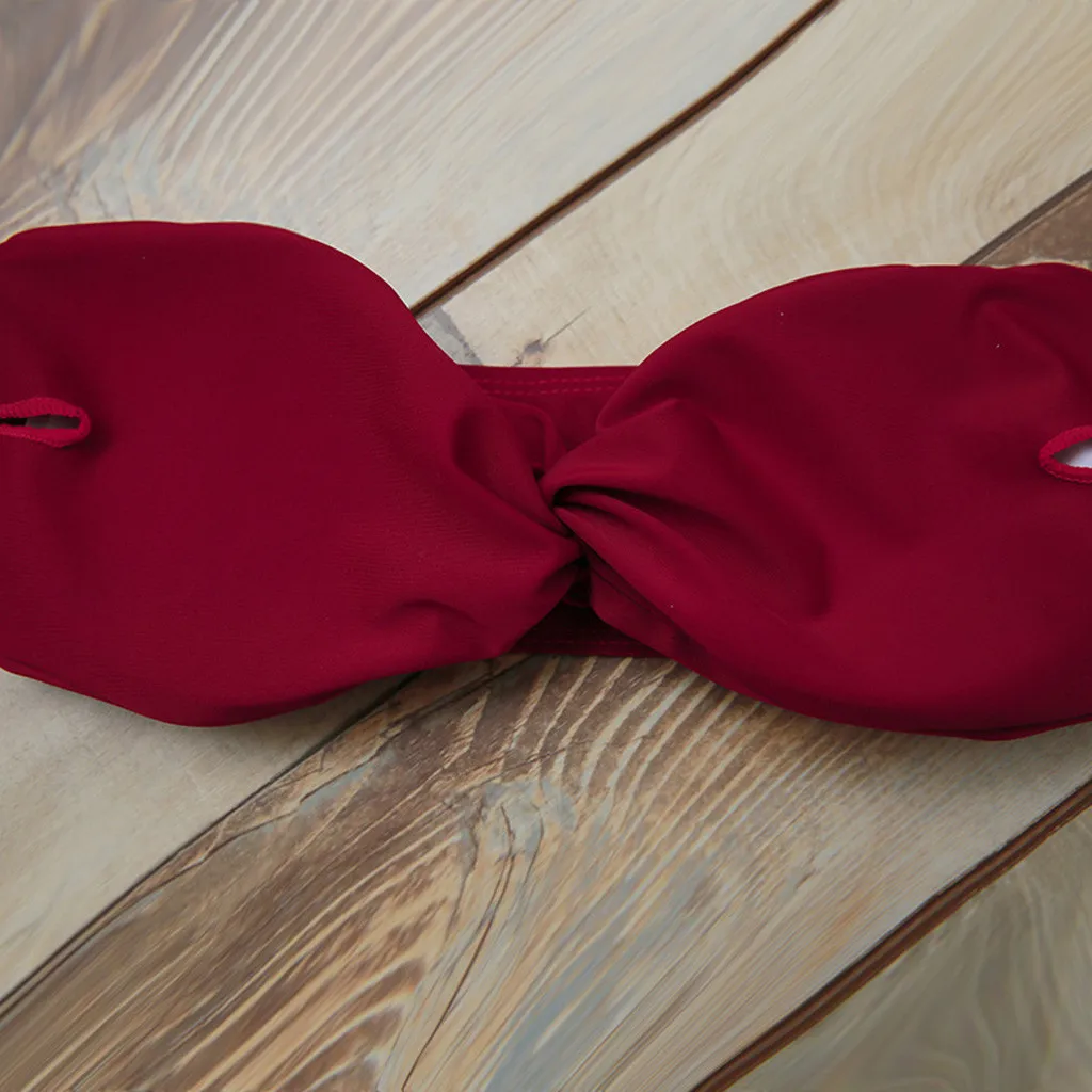 SAGACE два предмета Одноцветный бикини мягкий с открытыми плечами пляжная одежда