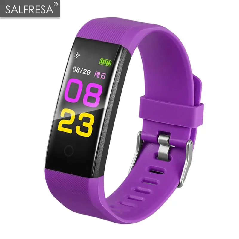 Смарт браслеты фитнес трекер SALFRESA 115PLUS умный Браслет Шагомер Bluetooth ремешок